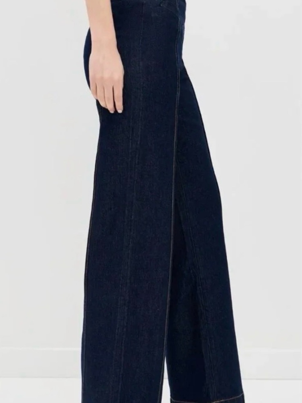 Reformation Dark Blue High-Rise Wide-Leg Jeans - Picture 2 of 5